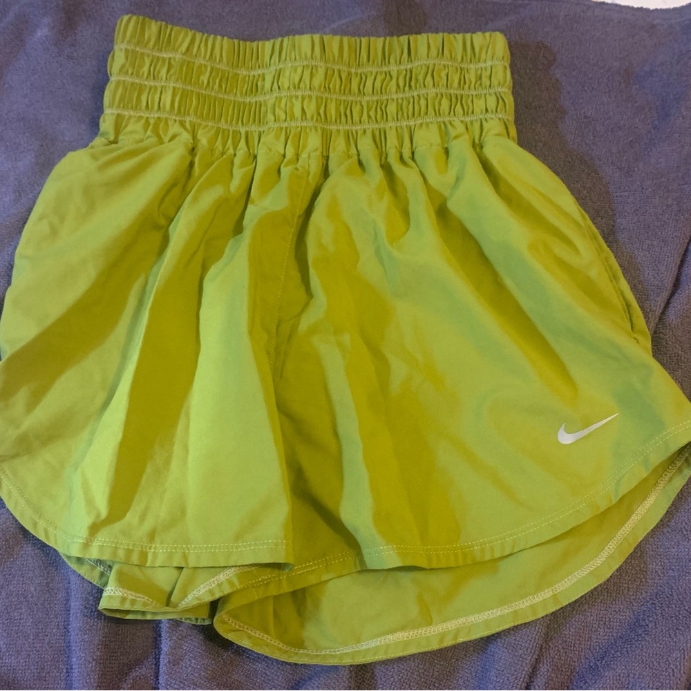 Nike Women's Lime Green Athletic Shorts